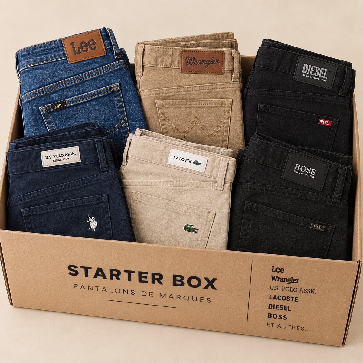 Starter Box de 20 pantalons de marque seconde main – O'FRIP