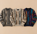 Box de pulls style Coogi à motifs 90s seconde main en lot – O'FRIP